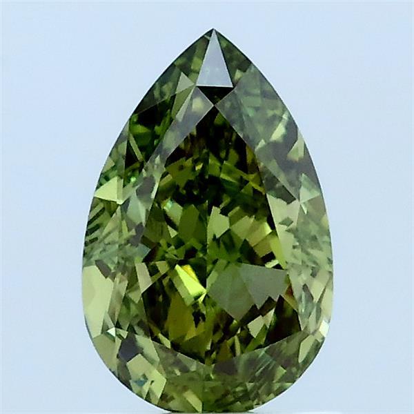 1.02ct Pear FANCY VIVID GREEN VS1 Lab Created Diamond