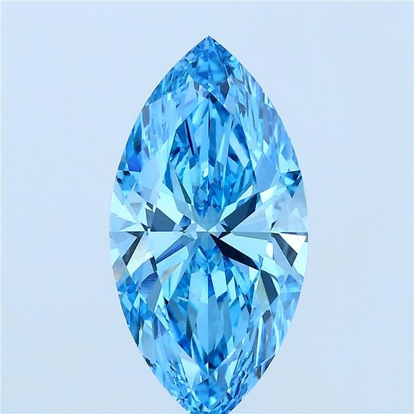 2.01ct Marquise FANCY VIVID BLUE VVS2 Lab Created Diamond
