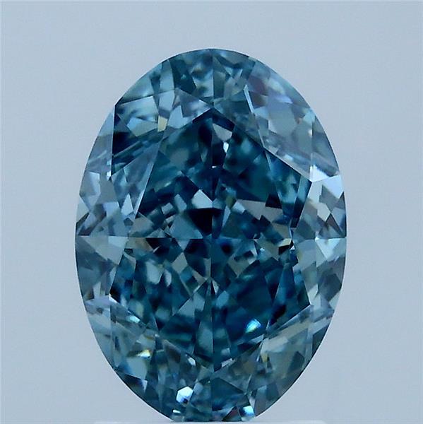 2.5ct Oval FANCY VIVID BLUE VS1 Lab Created Diamond
