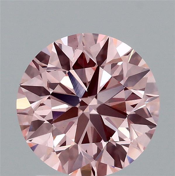 2.01ct Round FANCY VIVID PINK VS2 Lab Created Diamond