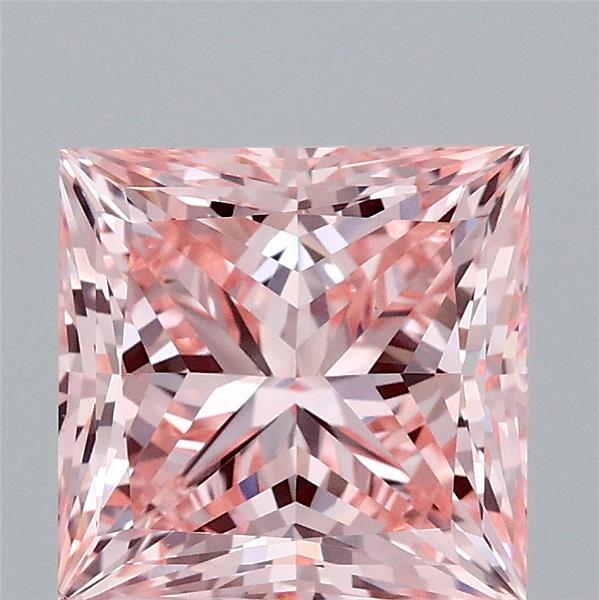 2.51ct Princess FANCY INTENSE PINK VS1 Lab Created Diamond