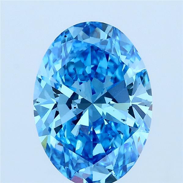 2.03ct Oval FANCY VIVID BLUE VS2 Lab Created Diamond