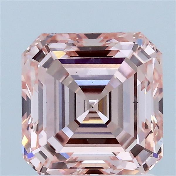 2.01ct Asscher FANCY VIVID PINK VS2 Lab Created Diamond