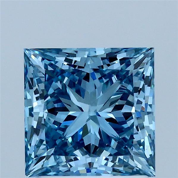 2.08ct Princess FANCY VIVID BLUE VS1 Lab Created Diamond