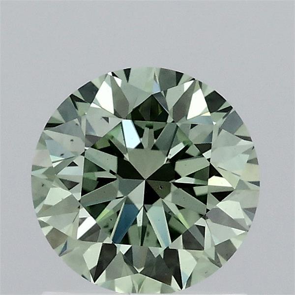 1.09ct Round FANCY VIVID GREEN VS2 Lab Created Diamond