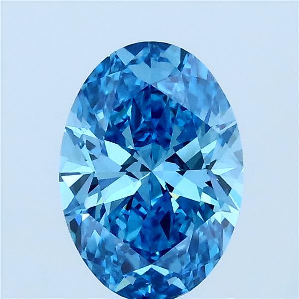 1.08ct Oval FANCY VIVID BLUE VS1 Lab Created Diamond