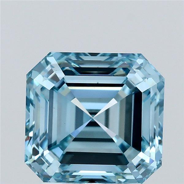 3.01ct Asscher FANCY INTENSE BLUE VS1 Lab Created Diamond