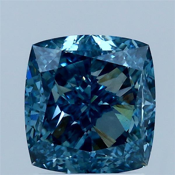 2.55ct Cushion FANCY VIVID BLUE VS2 Lab Created Diamond