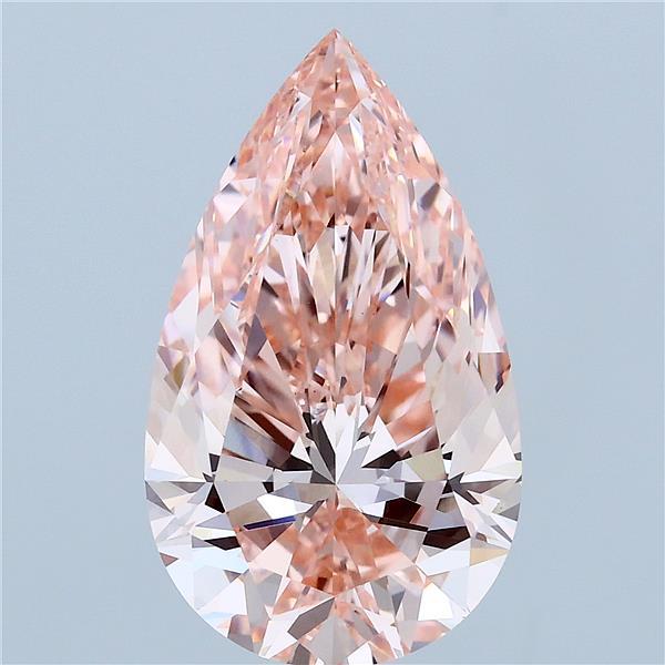 5.19ct Pear FANCY VIVID PINK VVS2 Lab Created Diamond