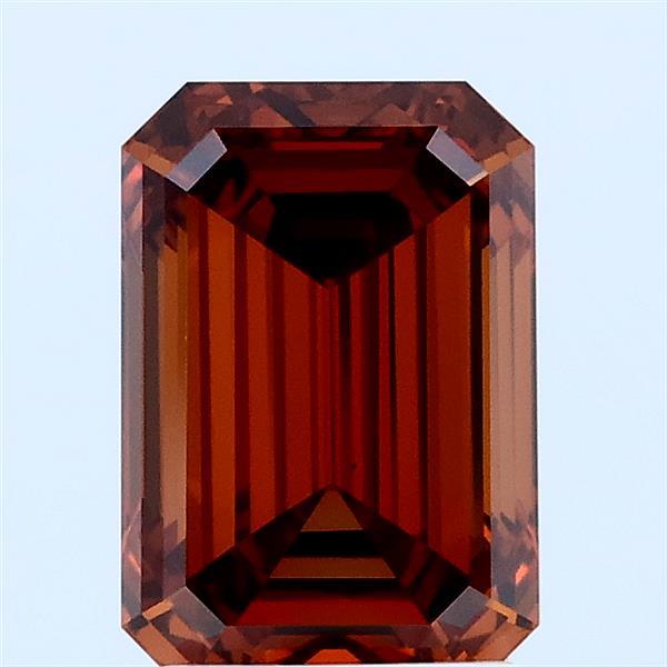 2.01ct Emerald FANCY DEEP ORANGE VVS2 Lab Created Diamond