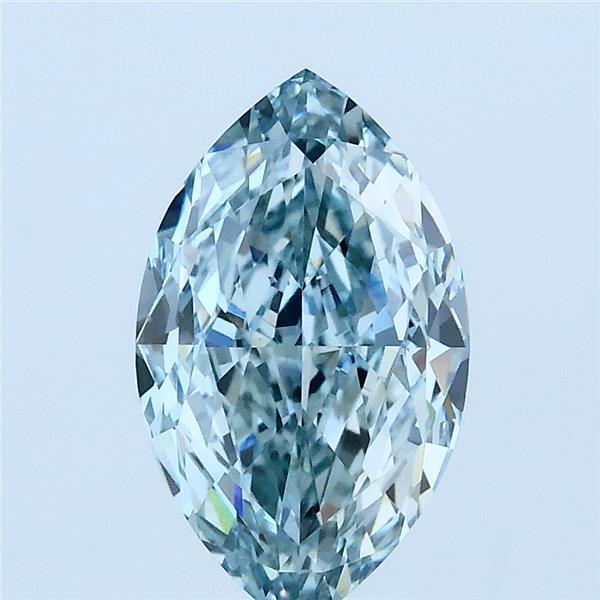 2.01ct Marquise FANCY INTENSE GREENISH BLUE VVS2 Lab Created Diamond