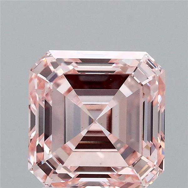 3.15ct Asscher FANCY INTENSE PINK VS1 Lab Created Diamond