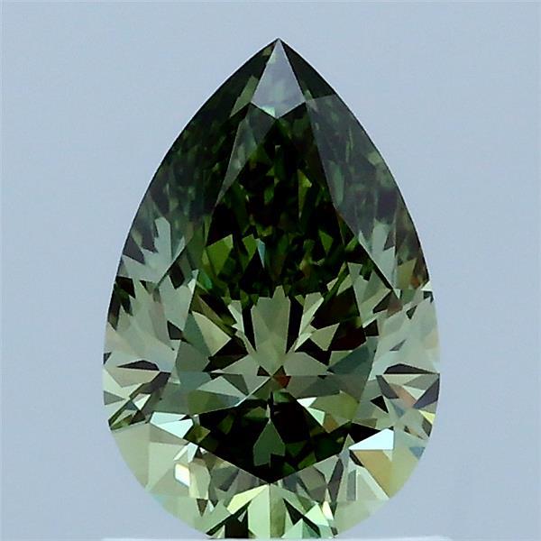 1.01ct Pear FANCY VIVID GREEN VVS2 Lab Created Diamond