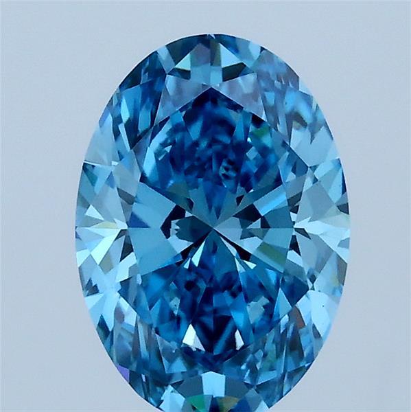 1.52ct Oval FANCY VIVID BLUE VS1 Lab Created Diamond