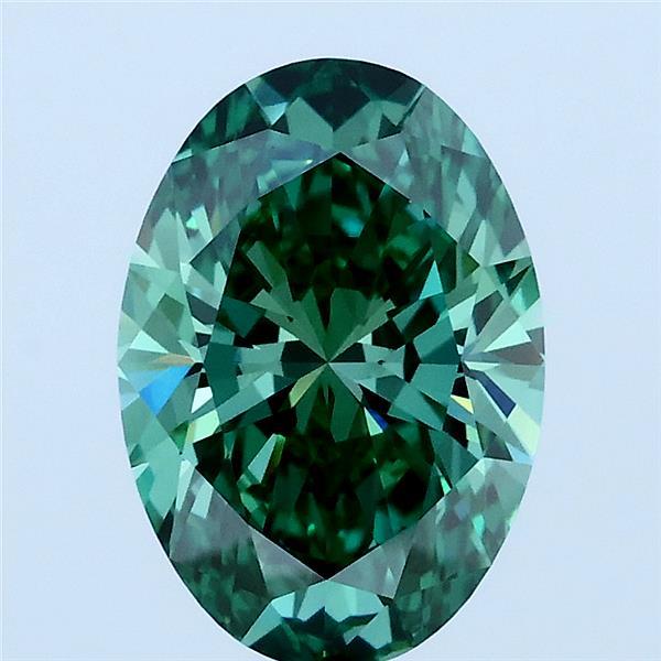 2.04ct Oval FANCY VIVID GREEN VVS2 Lab Created Diamond