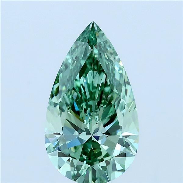 2ct Pear FANCY VIVID GREEN VS1 Lab Created Diamond