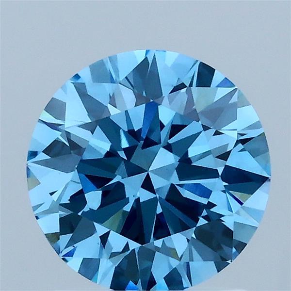 1.5ct Round FANCY VIVID BLUE VS1 Lab Created Diamond