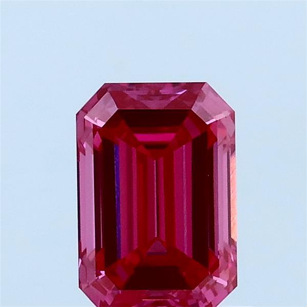 0.85ct Emerald FANCY VIVID PINK VS1 Lab Created Diamond