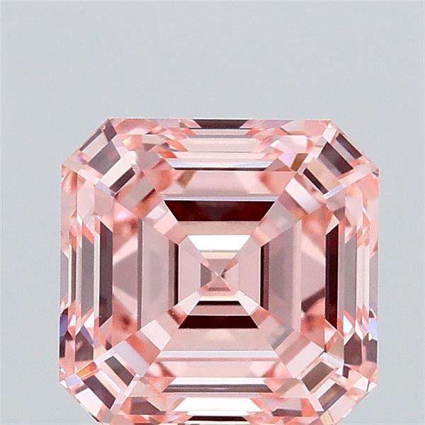 1.92ct Asscher FANCY VIVID PINK VVS2 Lab Created Diamond