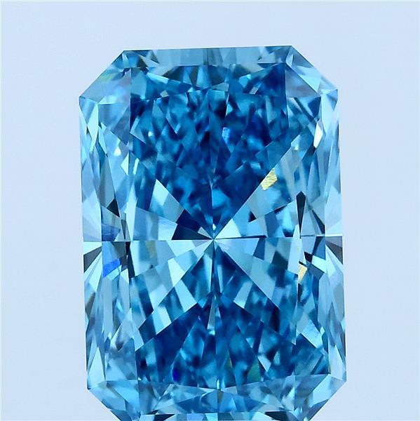 5.04ct Radiant FANCY VIVID BLUE VVS2 Lab Created Diamond