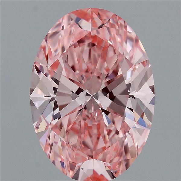 3.5ct Oval FANCY VIVID PINK VVS2 Lab Created Diamond