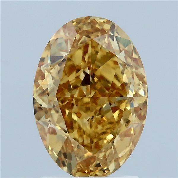 2.62ct Oval FANCY INTENSE YELLOW VVS2 Lab Created Diamond