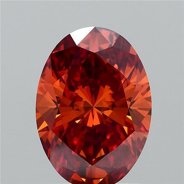 1.53ct Oval FANCY VIVID ORANGE VS1 Lab Created Diamond