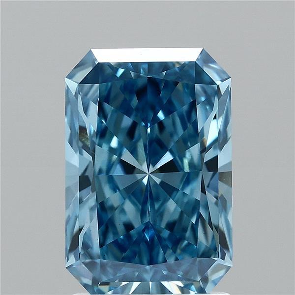 2.03ct Radiant FANCY VIVID BLUE VS1 Lab Created Diamond