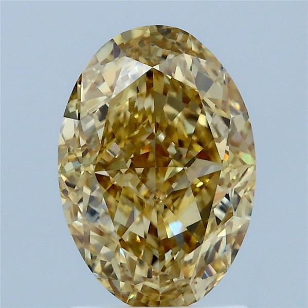 2.1ct Oval FANCY INTENSE YELLOW VS2 Lab Created Diamond