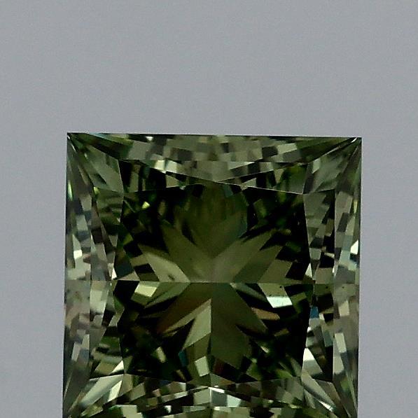 1.01ct Princess FANCY VIVID GREEN VS2 Lab Created Diamond