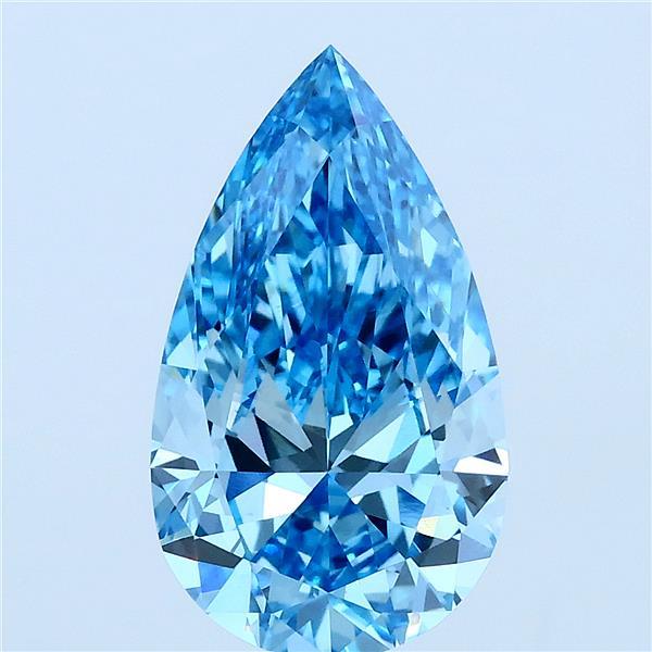 3.01ct Pear FANCY VIVID BLUE VS1 Lab Created Diamond