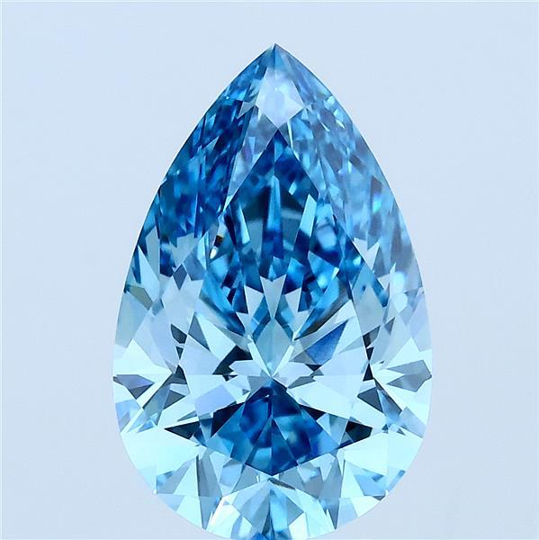 3.07ct Pear FANCY VIVID BLUE VS1 Lab Created Diamond