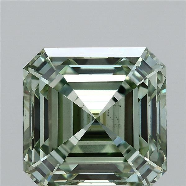 6.69ct Asscher FANCY VIVID GREEN VS2 Lab Created Diamond