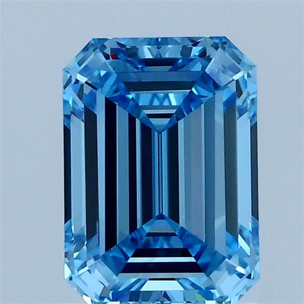 1.38ct Emerald FANCY VIVID BLUE VS1 Lab Created Diamond