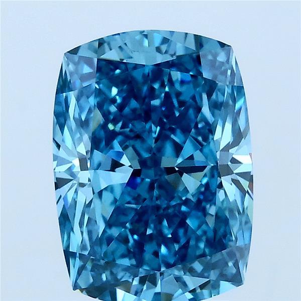 3.01ct Cushion FANCY VIVID BLUE VS2 Lab Created Diamond
