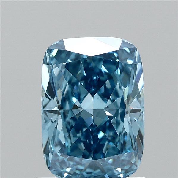 1.09ct Cushion FANCY VIVID BLUE VVS2 Lab Created Diamond
