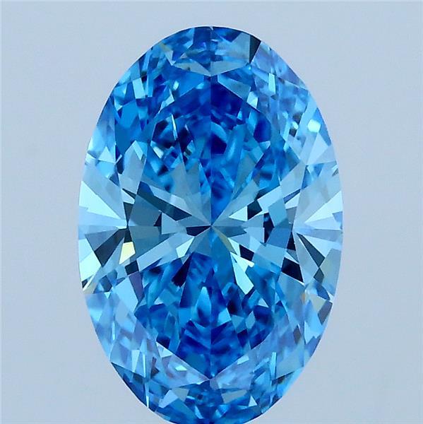2ct Oval FANCY VIVID BLUE VVS2 Lab Created Diamond