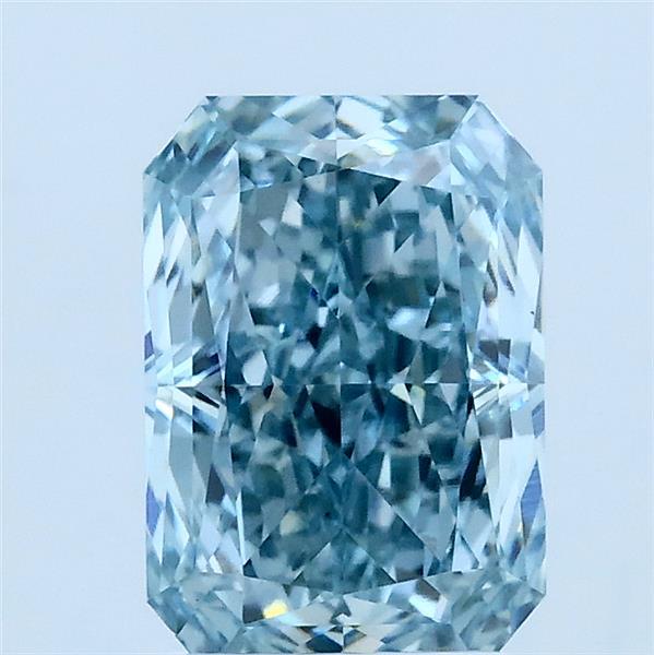 2.18ct Radiant FANCY VIVID GREEN BLUE VS1 Lab Created Diamond