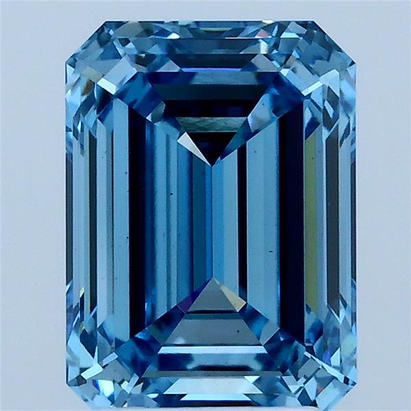 2.7ct Emerald FANCY VIVID BLUE VS1 Lab Created Diamond