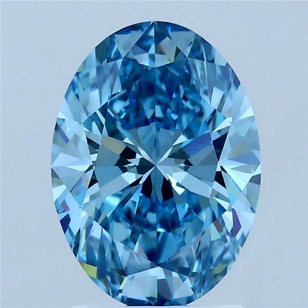 2.04ct Oval FANCY VIVID BLUE VS1 Lab Created Diamond