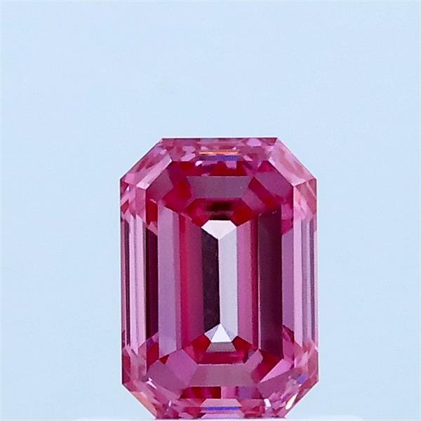 0.62ct Emerald FANCY VIVID PINK VVS2 Lab Created Diamond