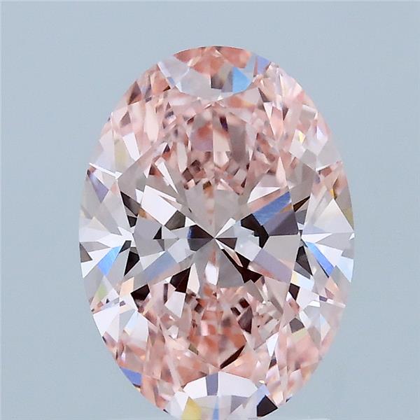 2ct Oval FANCY VIVID PINK VVS2 Lab Created Diamond