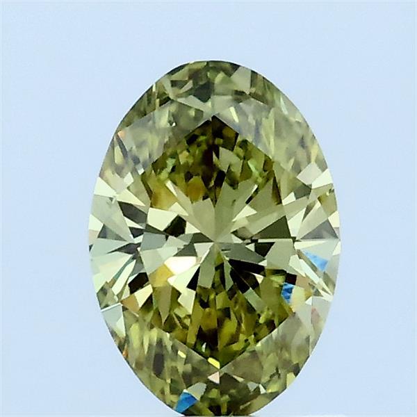 0.71ct Oval FANCY VIVID GREEN VS1 Lab Created Diamond