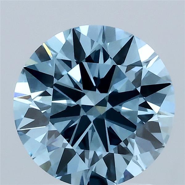 2ct Round FANCY VIVID BLUE VS1 Lab Created Diamond