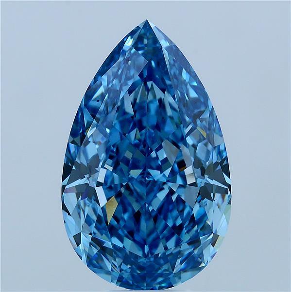 10.53ct Pear FANCY VIVID BLUE VS2 Lab Created Diamond