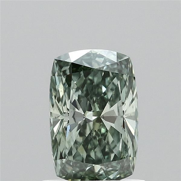 1.05ct Cushion FANCY VIVID GREEN VS2 Lab Created Diamond