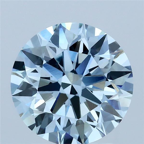 2.5ct Round FANCY VIVID BLUE VVS2 Lab Created Diamond