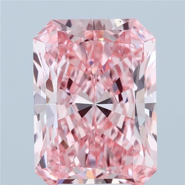 4.51ct Radiant FANCY VIVID PINK VS1 Lab Created Diamond