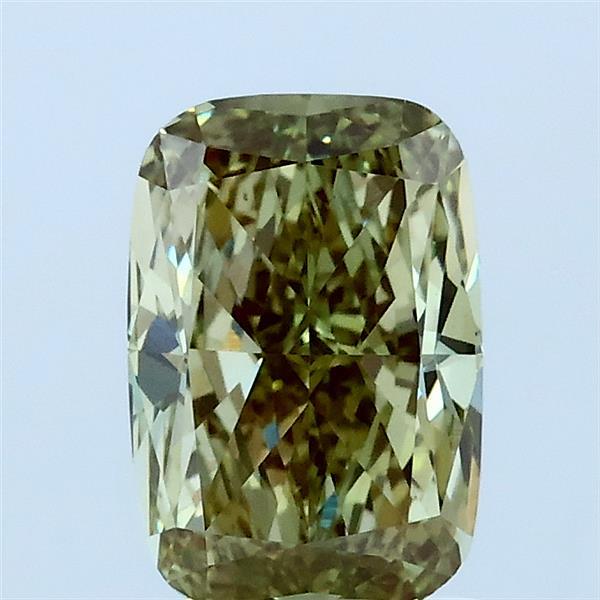 1.52ct Cushion FANCY VIVID GREEN VS1 Lab Created Diamond