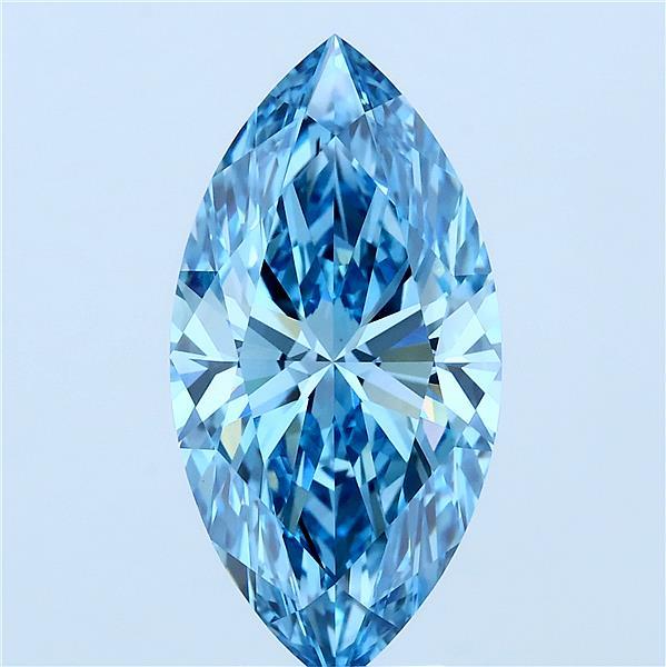 5.06ct Marquise FANCY VIVID BLUE VVS2 Lab Created Diamond